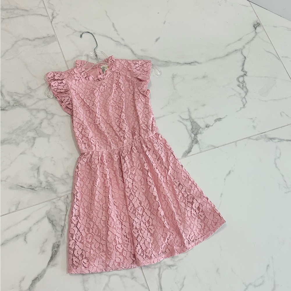 Pink Lace Kids Dress